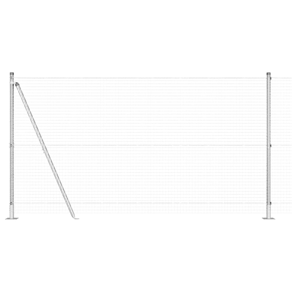 vidaXL Φράχτης από Γαλβανισμένο Χάλυβα με 13 Πλαϊνούς Στύλους 1.2x25 μ