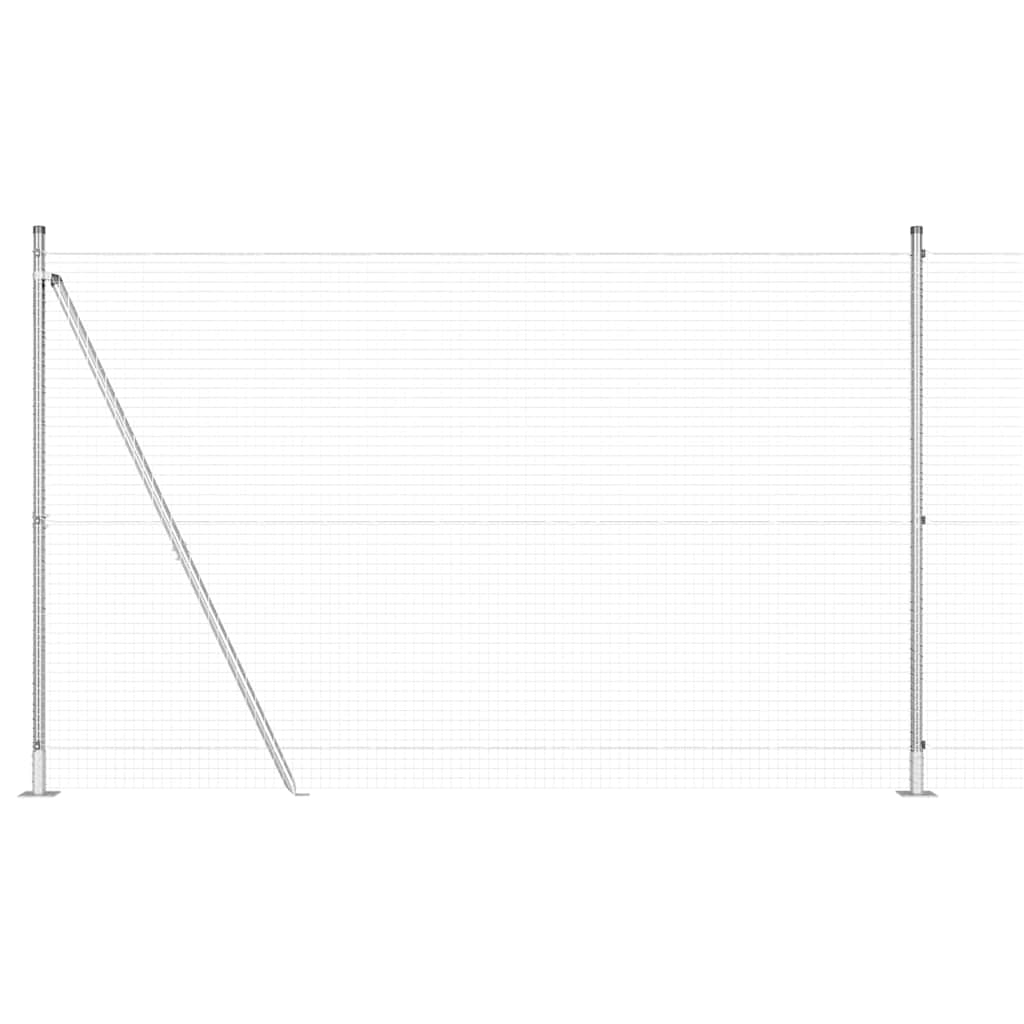 vidaXL Συρμάτινος Φράχτης με 13 Στυλούς Δαχτυλιδιών 1.4x25 μ Γαλβανισμένο Ατσάλι