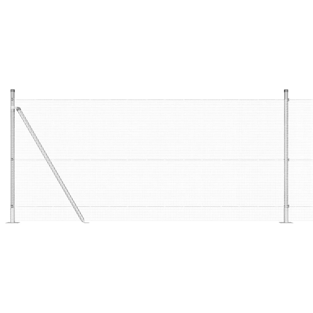 vidaXL Συρμάτινη περίφραξη με 13 στηρίγματα 0.8x50 μ Γαλβανισμένος χάλυβας