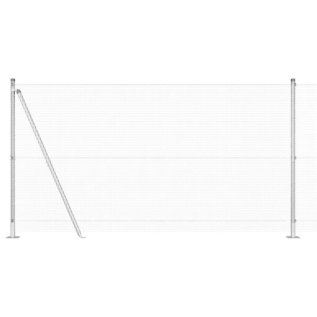 vidaXL Συρμάτινος Φράκτης με 13 Φλαντζαριστούς Πόλους 1.2x50 μ Γαλβανισμένο Ατσάλι