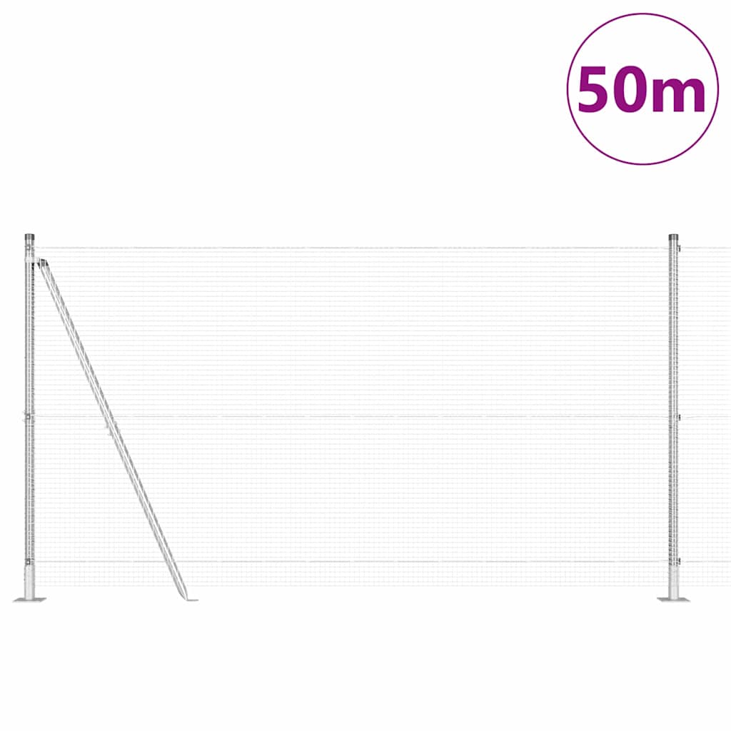 vidaXL Φράκτης με 13 Προμαχώνες 1.2x50 μ Γαλβανισμένο Ατσάλι