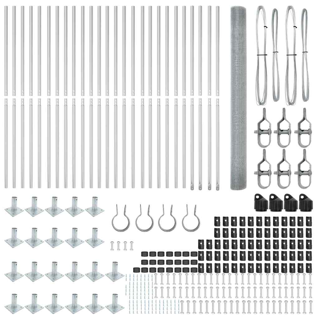 vidaXL Φράχτης με 13 Πόρους Φλόγας 1.4x50 m Γαλβανισμένος Χάλυβας