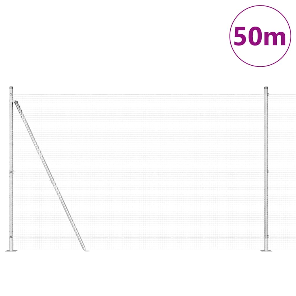 vidaXL Συρματόπλεγμα με Σκυρόδεμα 50 x 1,4 μ Γαλβανισμένος Χάλυβας