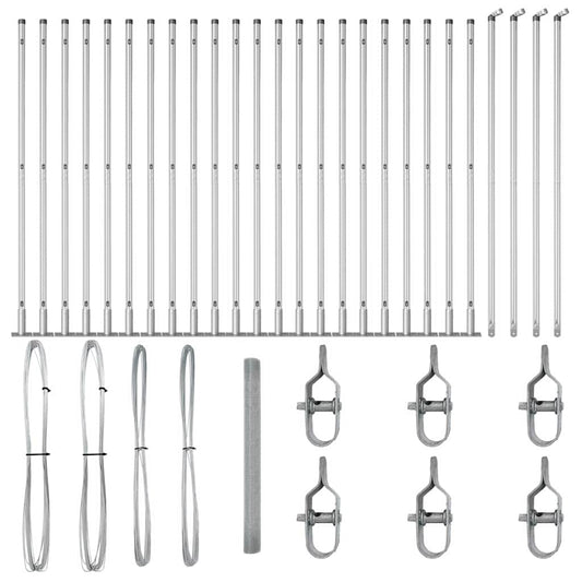 vidaXL Γαλβανισμένος Φράχτης με 13 Φλάνγκες Πόρους 1.5x50 μ. Γαλβανισμένος Χάλυβας