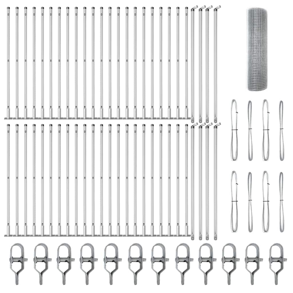 vidaXL Φράχτης με Συρματόπλεγμα με 13 Στήλες 0.4x100 μ Γαλβανισμένο Ατσάλι