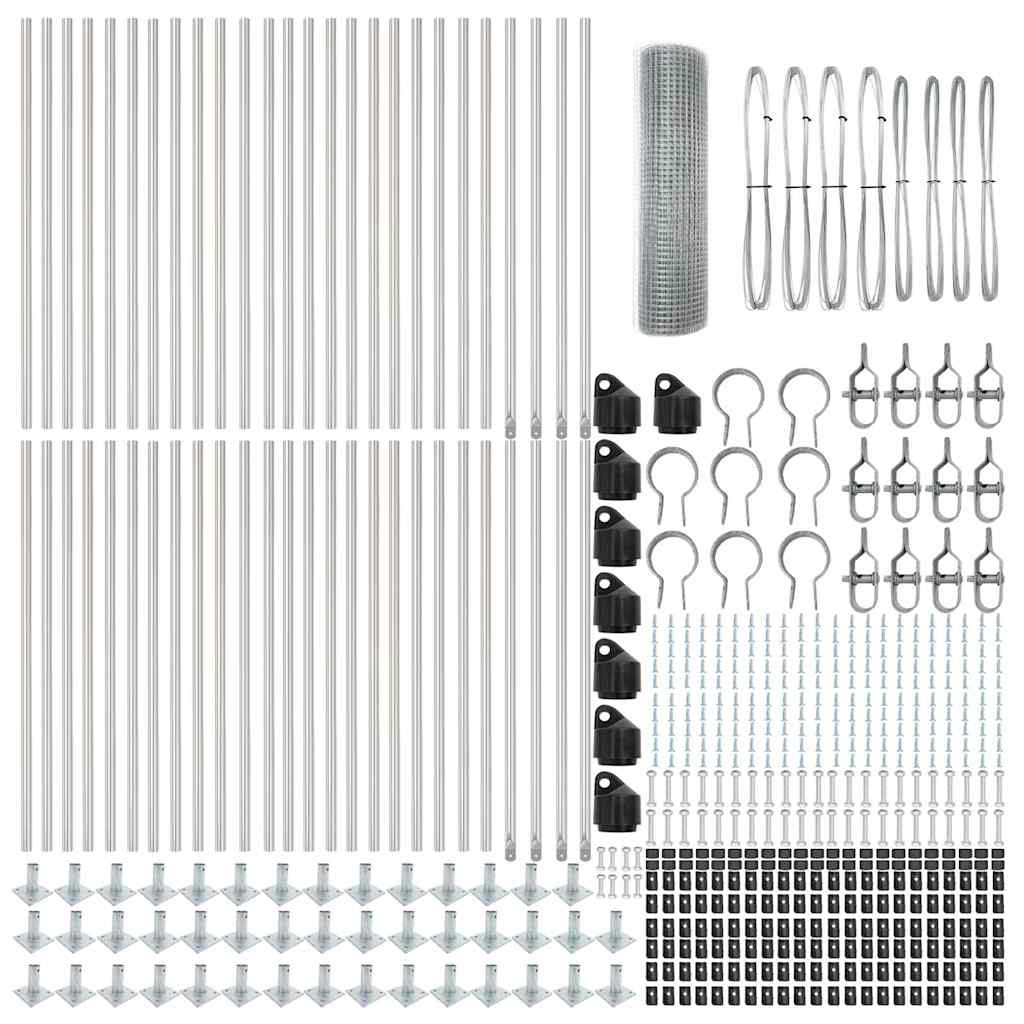 vidaXL Φράχτης με Συρματόπλεγμα με 13 Στήλες 0.4x100 μ Γαλβανισμένο Ατσάλι