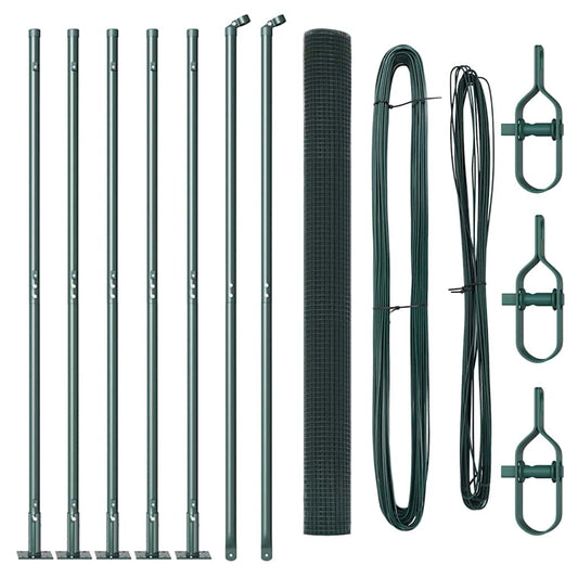 vidaXL Φράκτης Welded Wire της με 7 Δοκούς Πράσινος 1.6x10 μ Χάλυβας