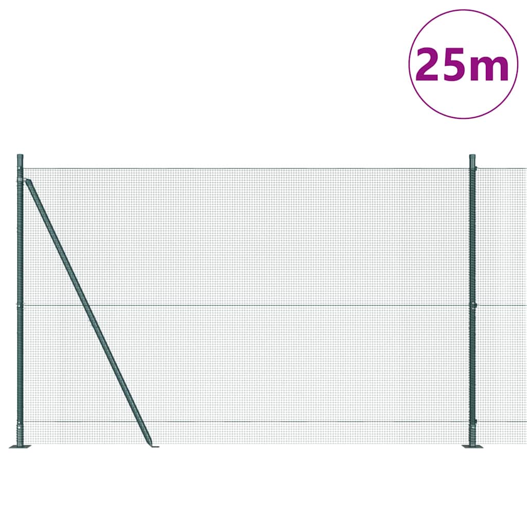 vidaXL Συρματόπλεγμα με Σκυρόδεμα 25 x 1,6 μ PVC-Επικαλυμμένο Ατσάλι