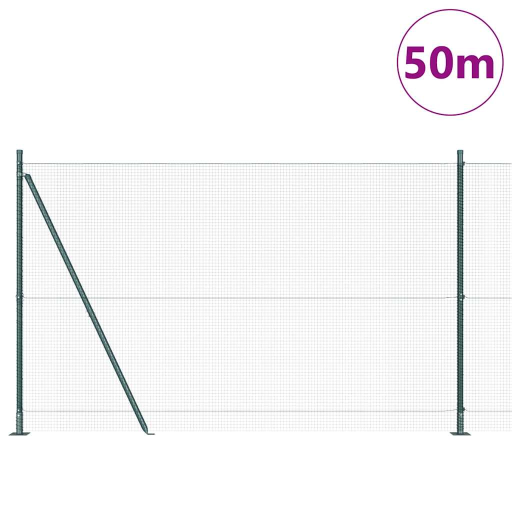 vidaXL Συρματόπλεγμα με Σκυρόδεμα 50 x 1,5 m PVC-Επικαλυμμένο Ατσάλι