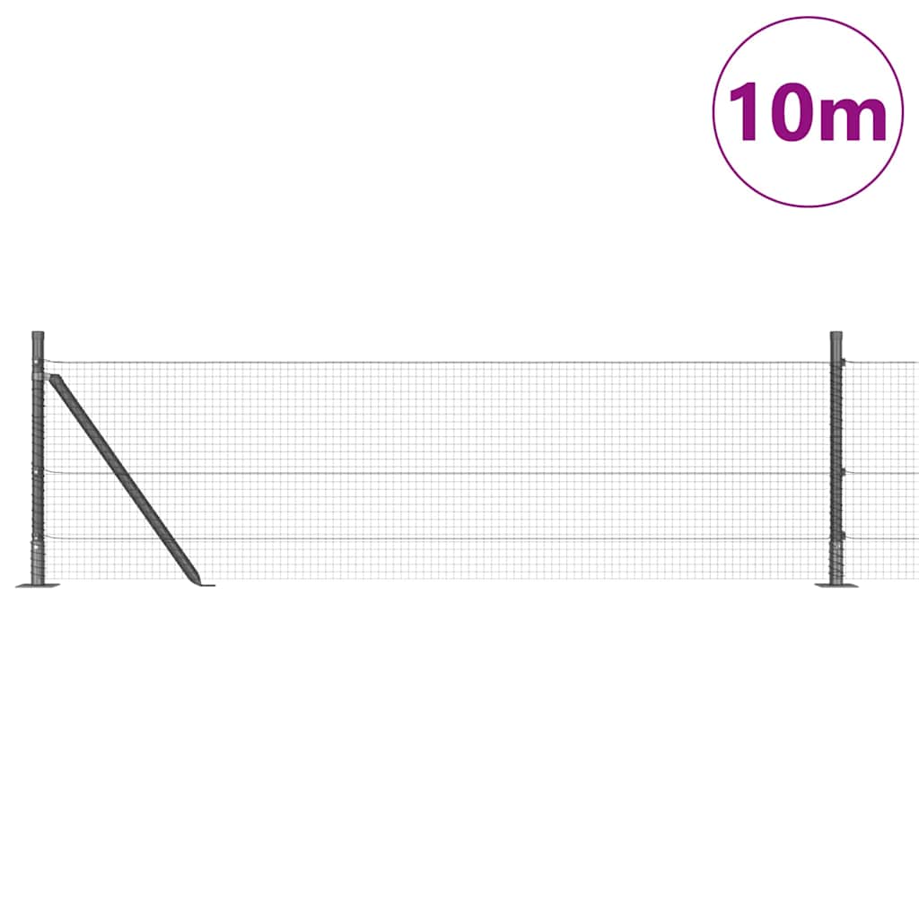 vidaXL Συρματόπλεγμα με Σκυρόδεμα 10 x 0,5 m PVC-Επικαλυμμένο Ατσάλι