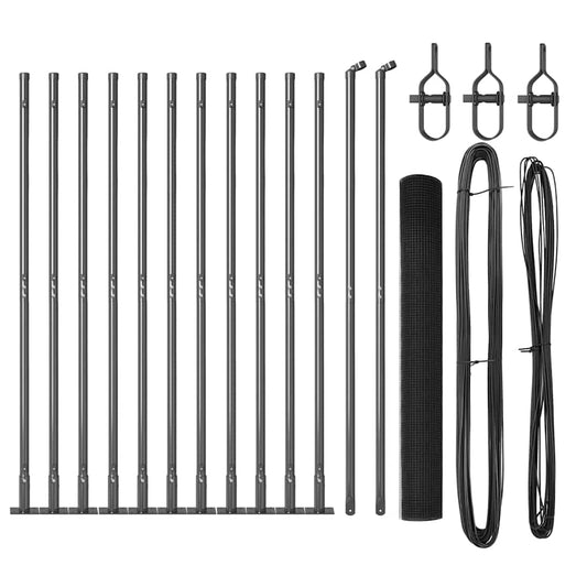 vidaXL Φράχτης Welded Wire με 13 στυλώματα γκρι 1 x 25 μ χάλυβας