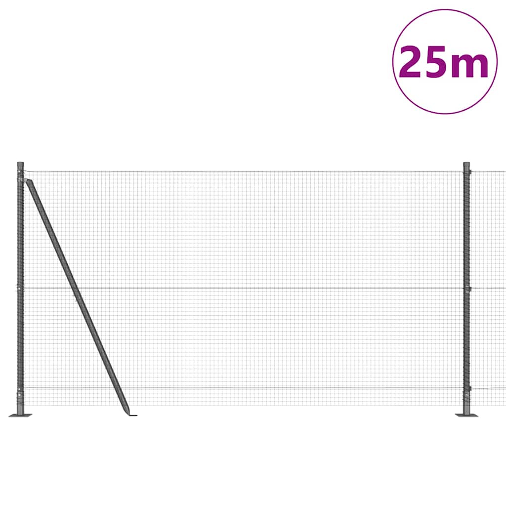 vidaXL Συρματόπλεγμα με Σκυρόδεμα 25 x 1,2 μ PVC-Επικαλυμμένο Ατσάλι