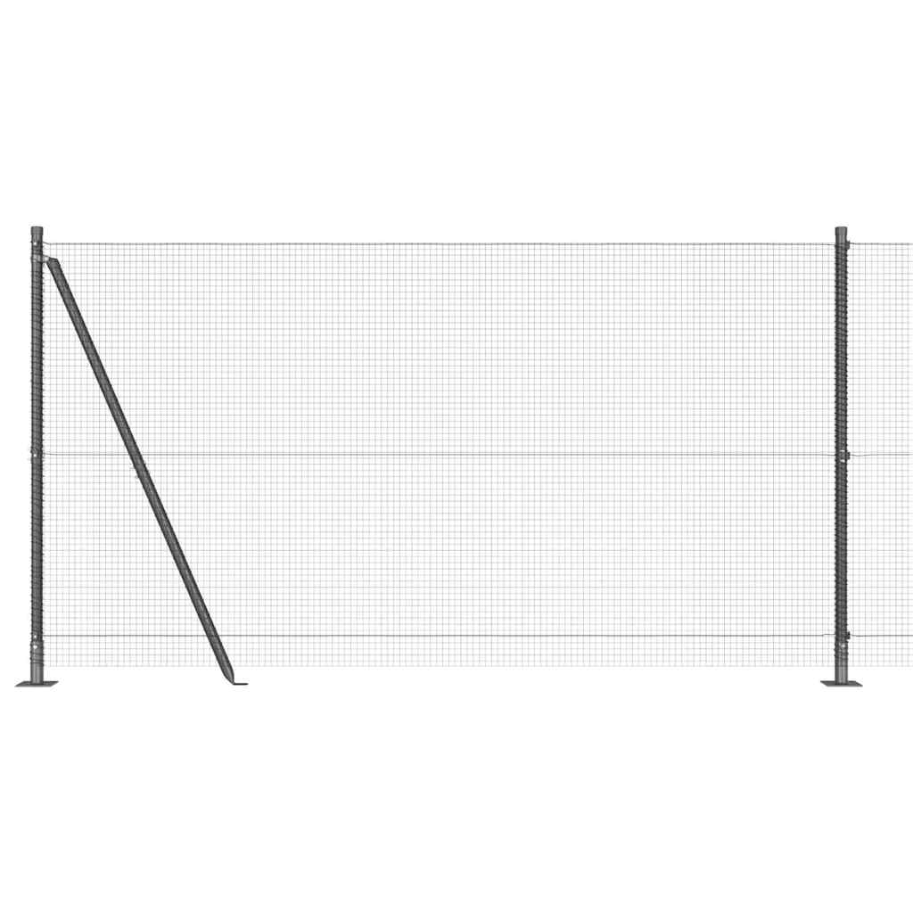 vidaXL Συρματοπλέγμα με 13 Φλαγκάτες Στηρίξεις Γκρι 1.2x50 μ Ατσάλι