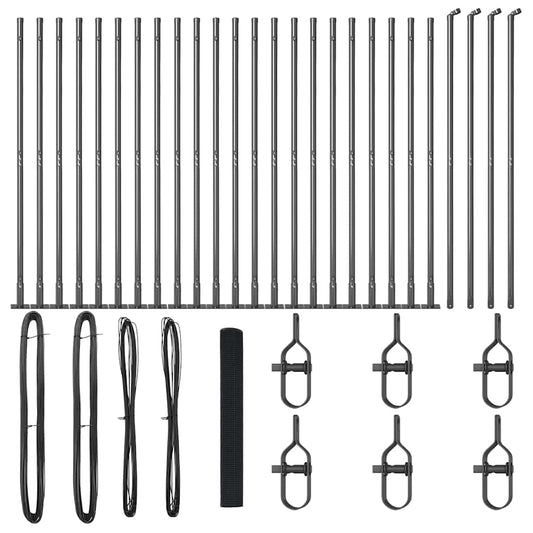 vidaXL Φράχτης Σιδηρού με 13 Σωλήνες Στήριξης Γκρι 1,2x50 μ