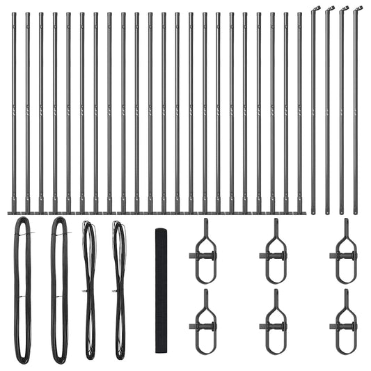 vidaXL Φράχτης με 13 Φούσκες Στηρίξεων Γκρι 1.4x50 μ Ατσάλι