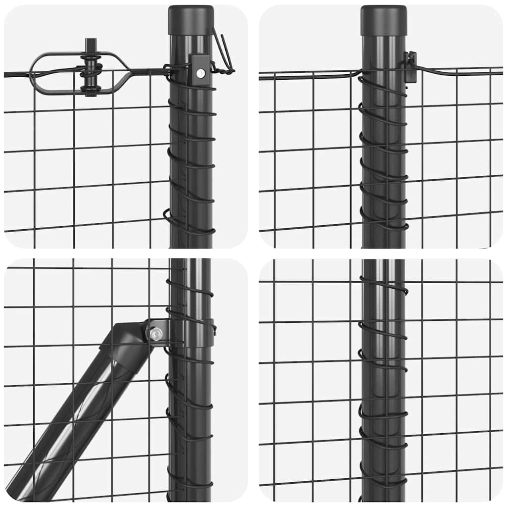 vidaXL Welded Wire Fence με 13 Στήλες Γκρι 0.4x100 μ Μέταλλο