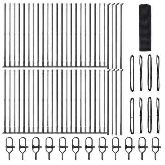 vidaXL Welded Wire Fence με 13 Στήλες Γκρι 0.4x100 μ Μέταλλο