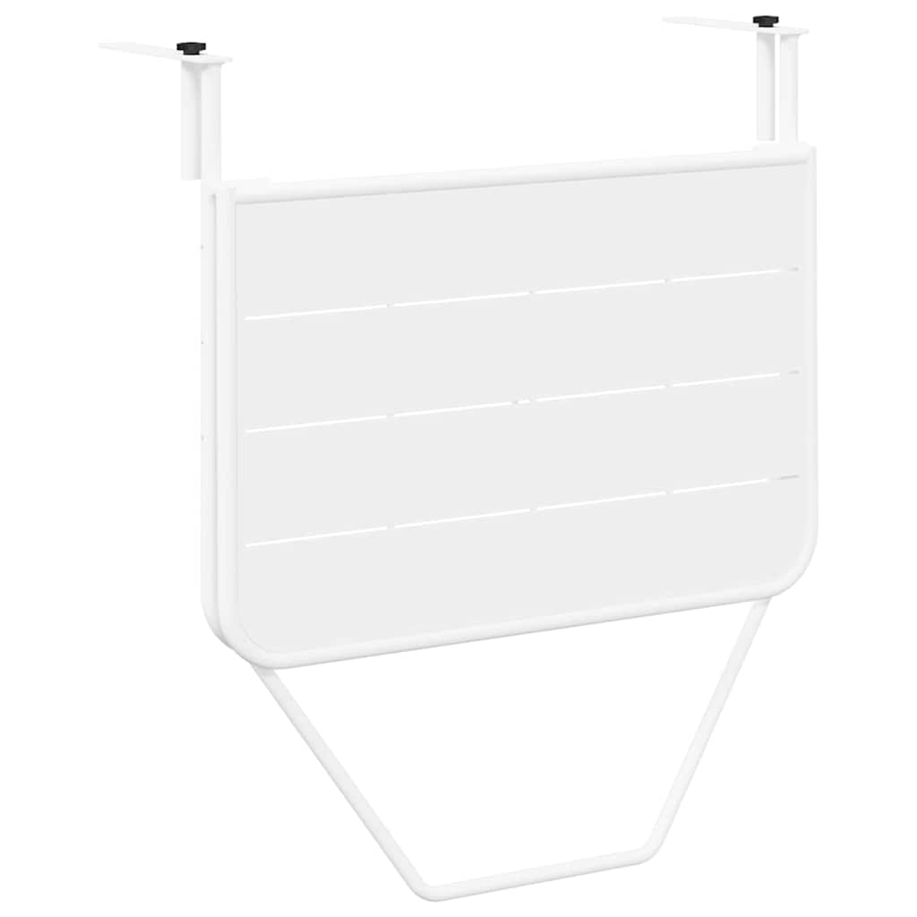 vidaXL Κρεμαστός Τραπέζι Μπαλκονιού Λευκό 60 x 39 x 65 εκ. Ατσάλι