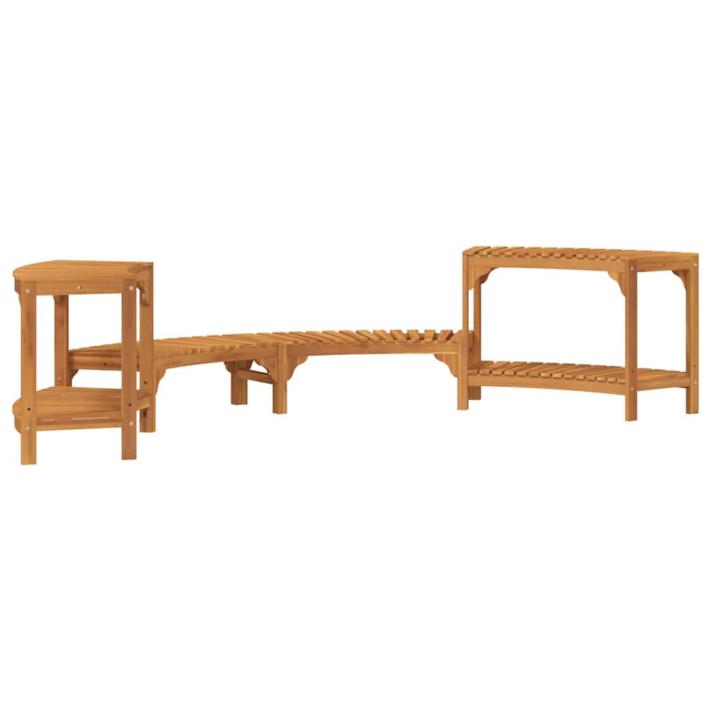 vidaXL Γύρω από τη σάουνα μισού κύκλου 252x111.5x55.5 εκ από μασίφ ξύλο ακακίας