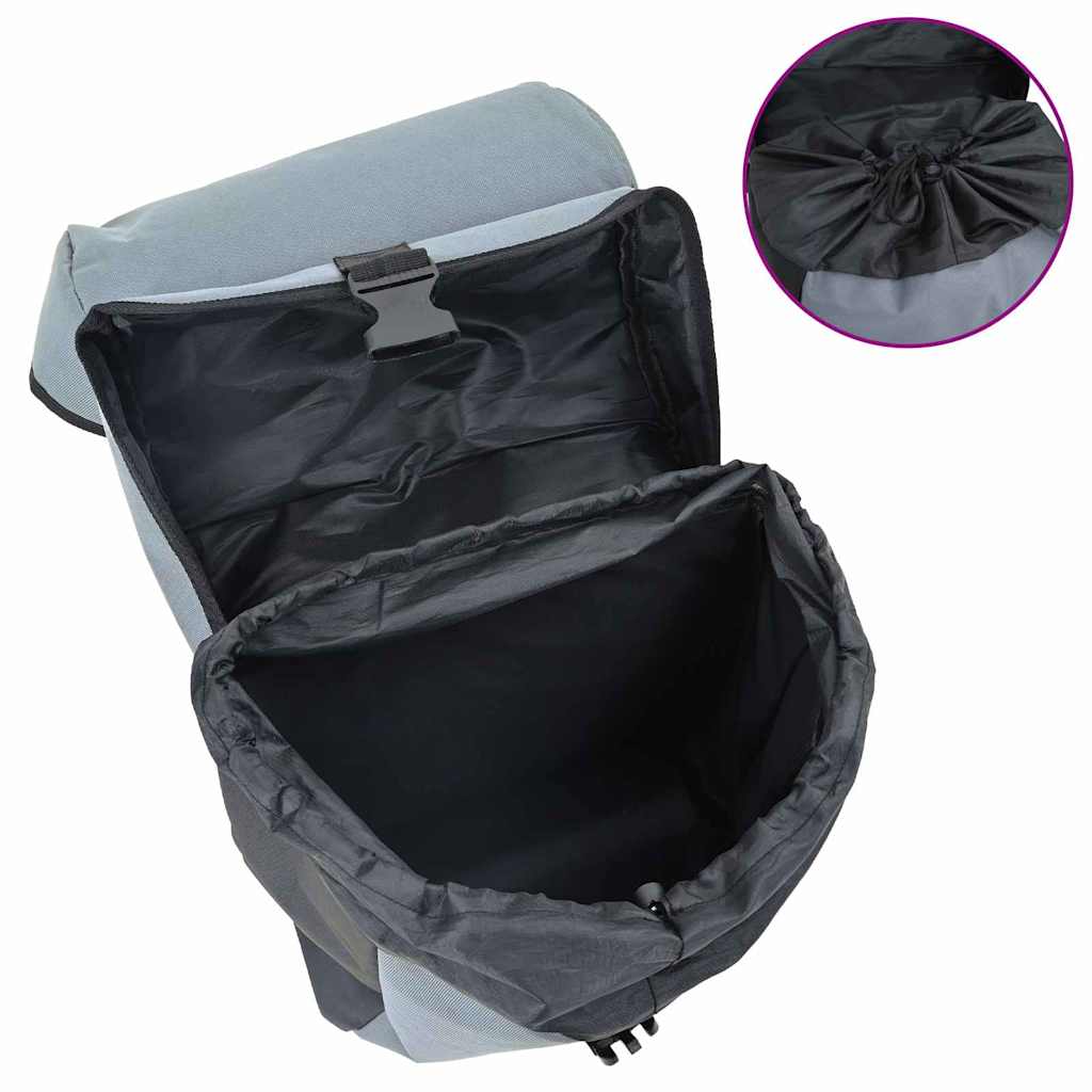 vidaXL Τσάντα Ποδηλάτου Γκρι και Μαύρο 31,5 x 15,5 x 40 εκ Πολυεστέρας