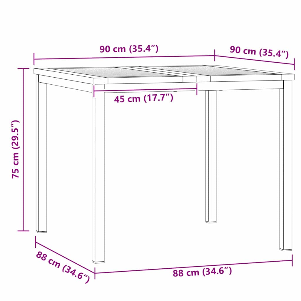 vidaXL ΤραπέζιΔείπνουΕξωτερικούΧώρου Καφέ 200x90x75εκ Στερεό ξύλο τικ