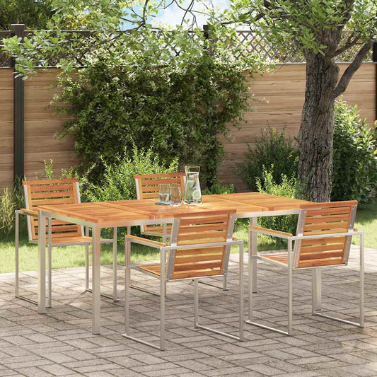 vidaXL Τραπέζι Εξωτερικής Διατροφής Καφέ Μασίφ ξύλο ακακίας