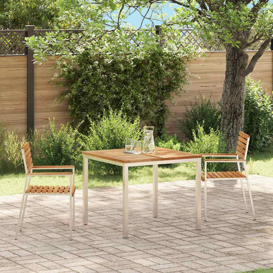 vidaXL Καρέκλα Κήπου 2 pcs Φυσικό Λάδι Στερεό Ξύλο Τίκ