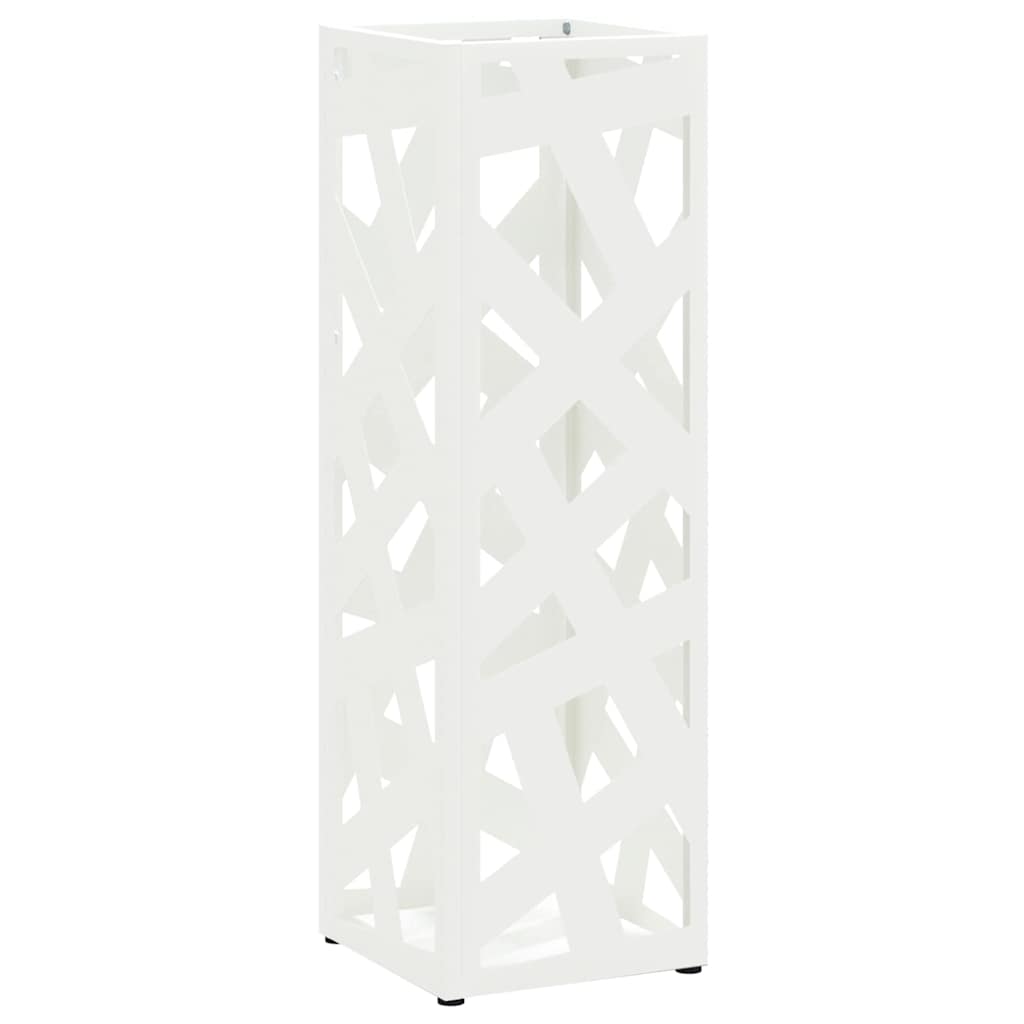 vidaXL Βάση ομπρέλας βροχής Λευκό 15,5 x 15,5 x 49 εκ Ατσάλι