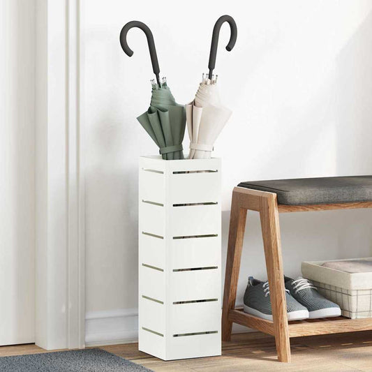 vidaXL Βάση ομπρέλας βροχής Λευκό 15,5 x 15,5 x 49 εκ Ατσάλι