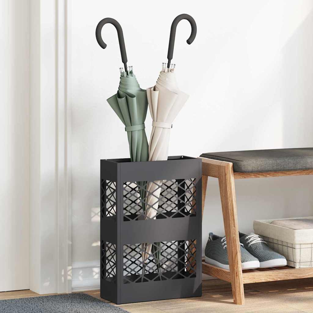 vidaXL Βάση ομπρέλας βροχής Μαύρο 28 x 12 x 41 εκ Ατσάλι