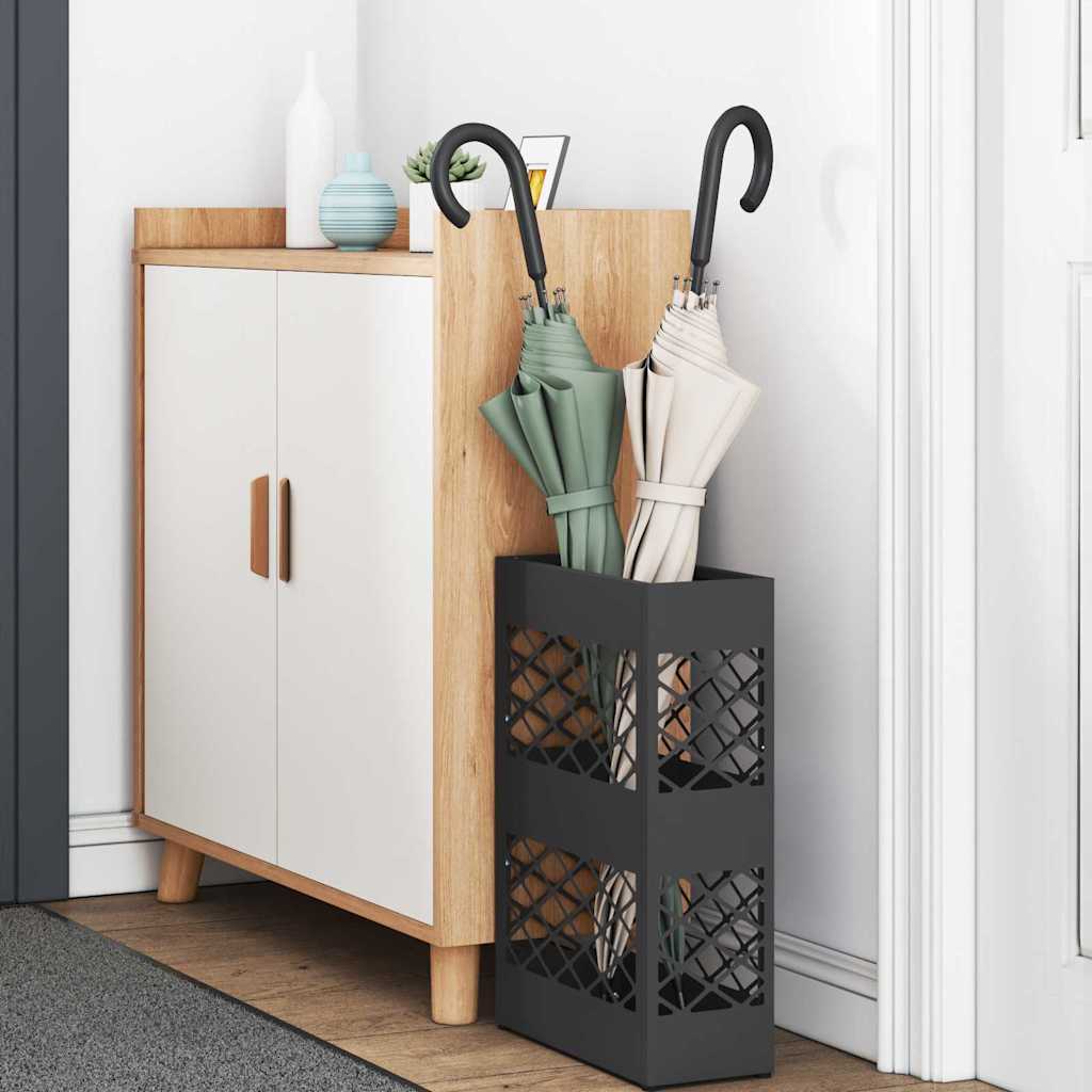 vidaXL Βάση ομπρέλας βροχής Μαύρο 28 x 12 x 41 εκ Ατσάλι