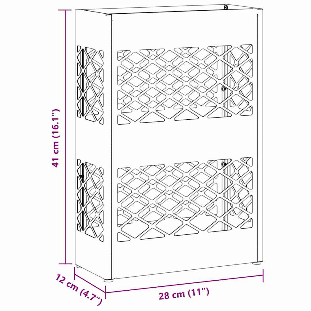 vidaXL Βάση ομπρέλας βροχής Μαύρο 28 x 12 x 41 εκ Ατσάλι