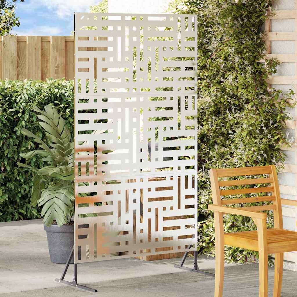 vidaXL Οθόνη Ιδιωτικότητας 100 x 50 x 180 εκ. Ανοξείδωτο Ατσάλι Ασημί