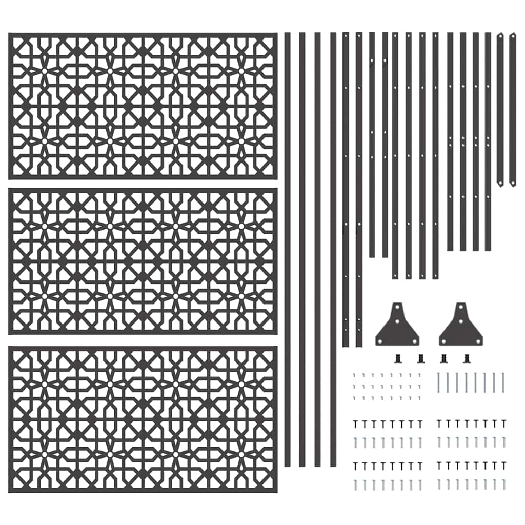 vidaXL Οθόνη Ιδιωτικότητας Μαύρο Ατσάλι