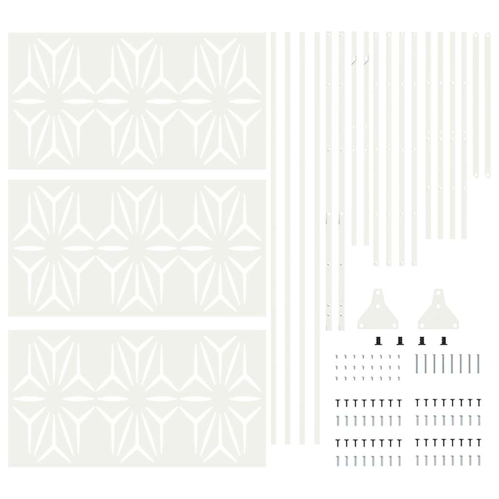 vidaXL Οθόνη Ιδιωτικότητας Λευκό Ατσάλι