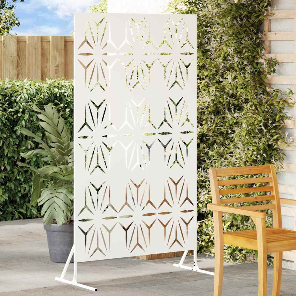 vidaXL Οθόνη Ιδιωτικότητας Λευκό Ατσάλι