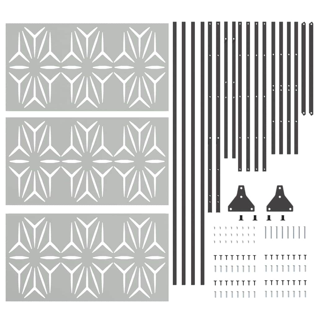 vidaXL Οθόνη Ιδιωτικότητας Γκρι Ατσάλι