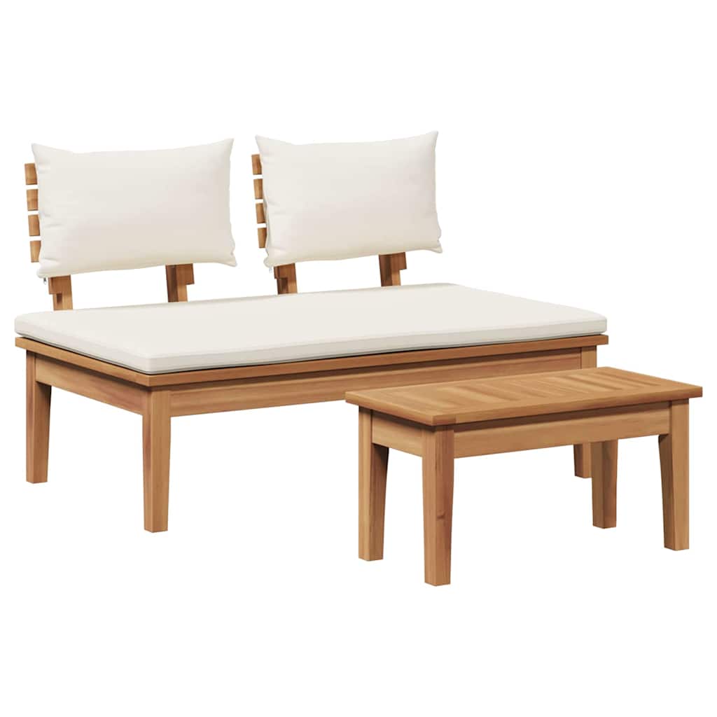vidaXL Παγκάκι κήπου 2 pcs Καφέ Μασίφ ξύλο teak