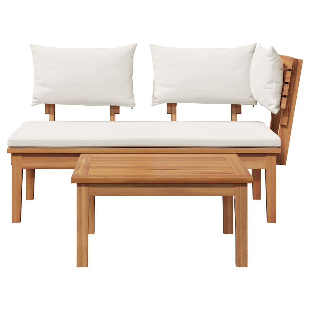 vidaXL Παγκάκι κήπου 2 pcs Καφέ Μασίφ ξύλο teak