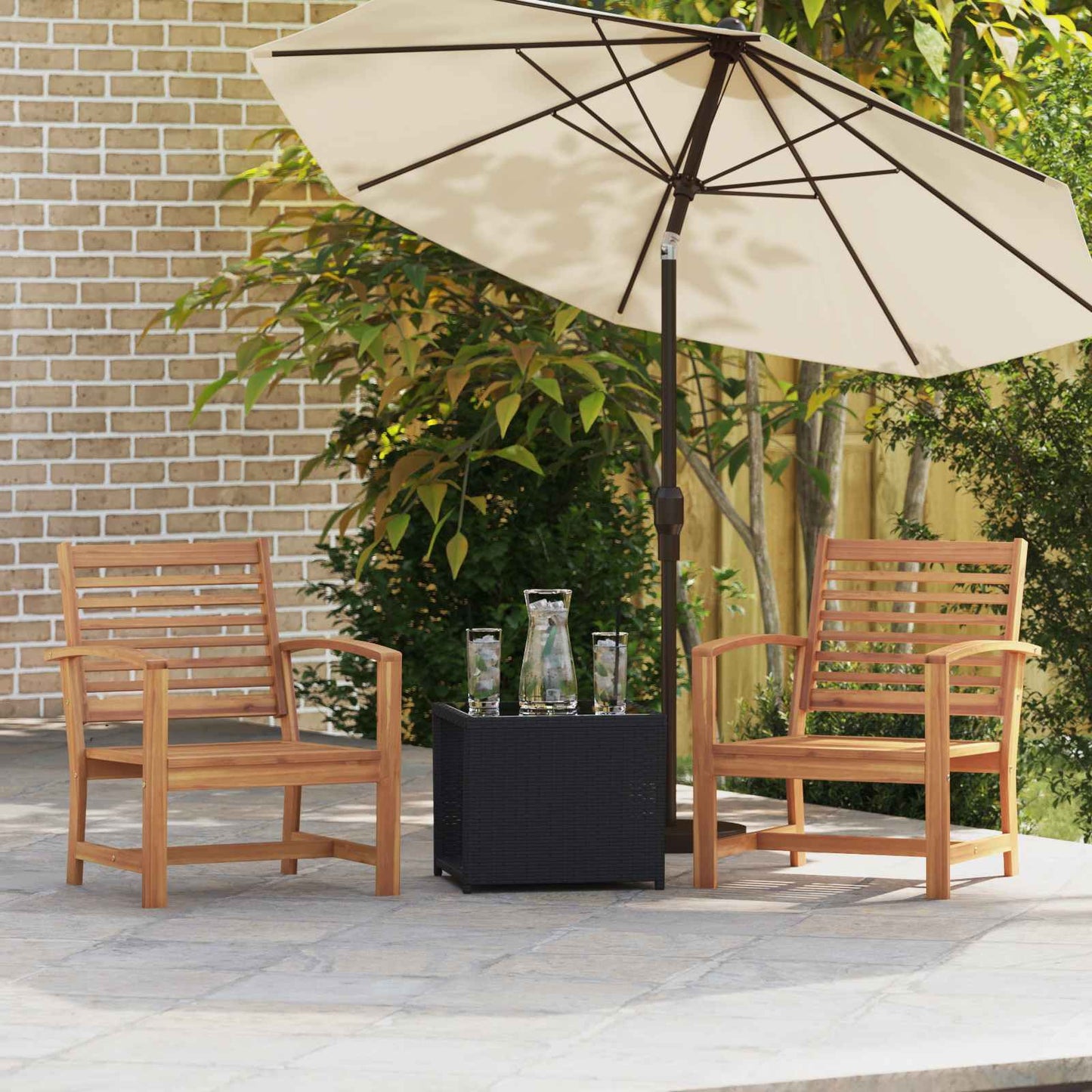 vidaXL Καρέκλα 2 pcs Καφέ 65 x 60 x 76,5 εκ Στερεό Ξύλο Τίκ