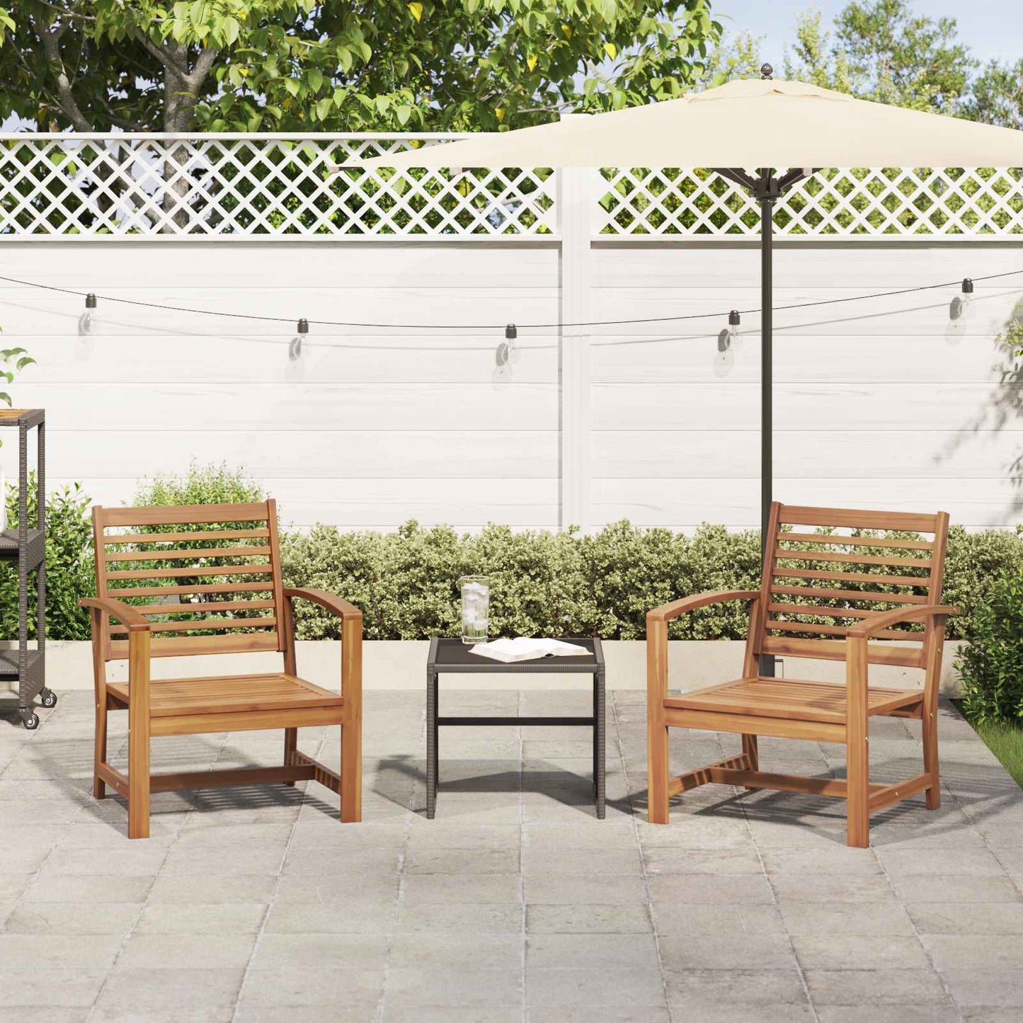 vidaXL Καρέκλα 2 pcs Καφέ 65 x 60 x 76,5 εκ Στερεό Ξύλο Τίκ