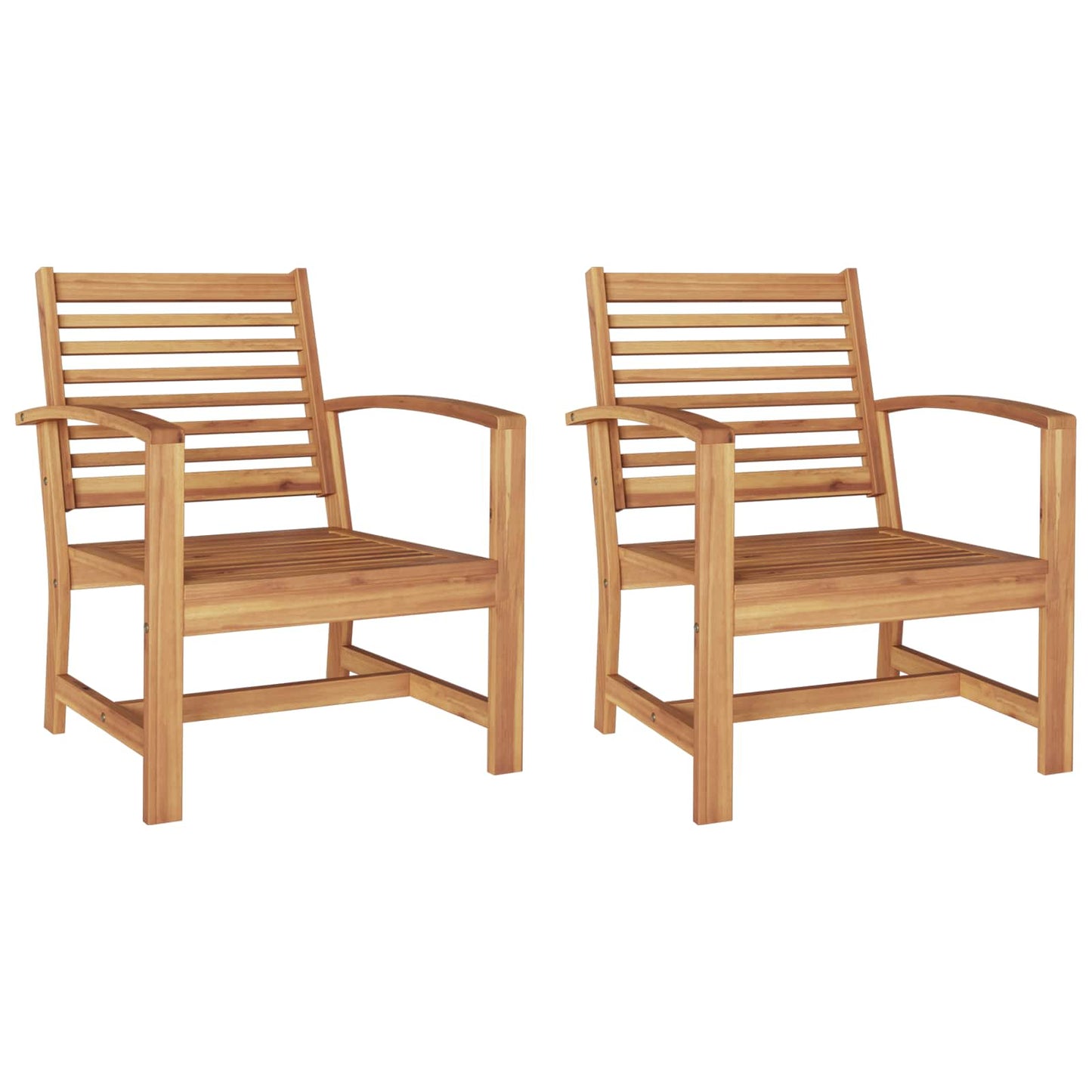 vidaXL Καρέκλα 2 pcs Καφέ 65 x 60 x 76,5 εκ Στερεό Ξύλο Τίκ