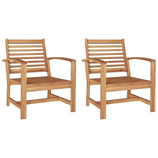 vidaXL Καρέκλα 2 pcs Καφέ 65 x 60 x 76,5 εκ Στερεό Ξύλο Τίκ