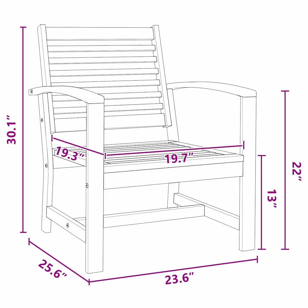 vidaXL Καρέκλες Κήπου 2 pcs Φυσικό 60 x 65 x 76.5 εκ Μασίφ ξύλο teak