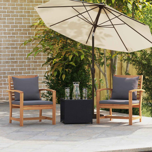 vidaXL Καρέκλα 2 pcs Καφέ και Σκούρο Γκρι 65 x 60 x 76,5 εκ