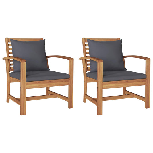 vidaXL Καρέκλα 2 pcs Καφέ και Σκούρο Γκρι 65 x 60 x 76,5 εκ