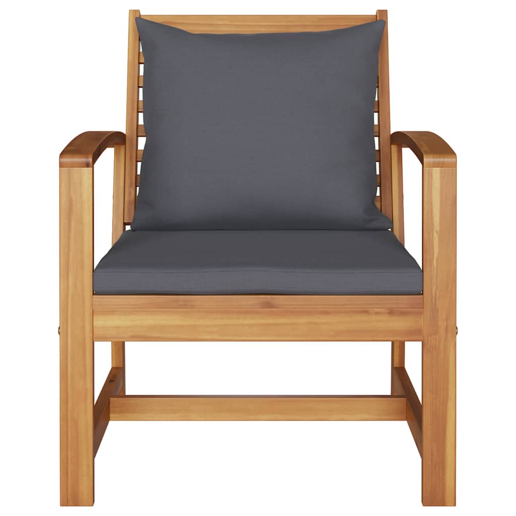 vidaXL Καρέκλες Κήπου 2 pcs Φυσικό 60 x 65 x 76.5 εκ Μασίφ ξύλο teak