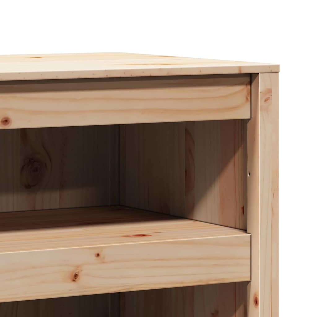 vidaXL Ντουλάπα Κουζίνας Καφέ 106 x 55 x 64 cm Μασίφ ξύλο πεύκου