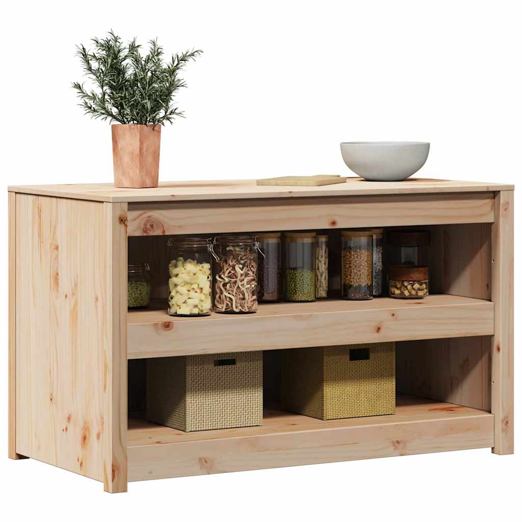 vidaXL Ντουλάπα Κουζίνας Καφέ 106 x 55 x 64 cm Μασίφ ξύλο πεύκου