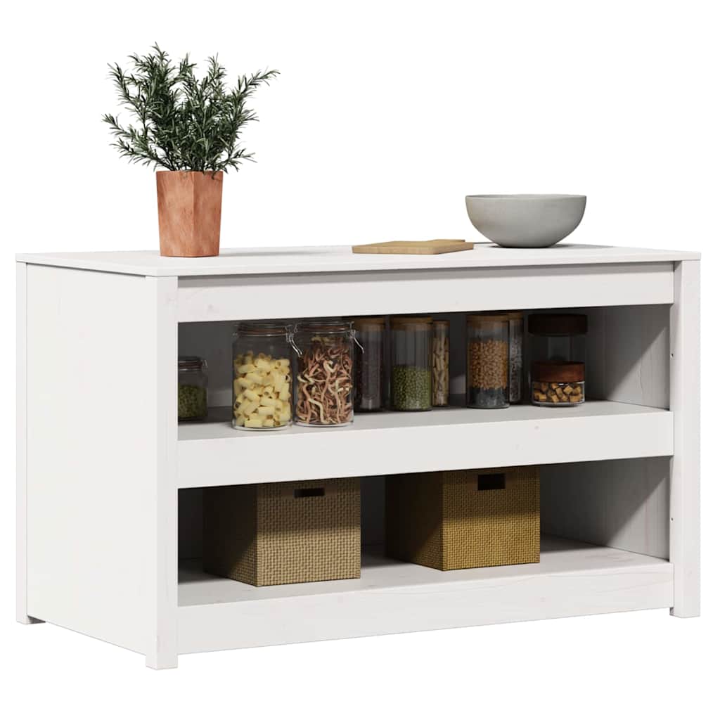 vidaXL Ντουλάπα Κουζίνας Λευκό 106 x 55 x 64 cm Μασίφ ξύλο πεύκου